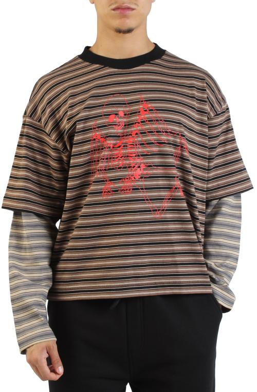 Skeleton Stripe Long Sleeve Shirt