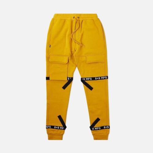 Strapped Up Skinny Fleece Joggers Mustard