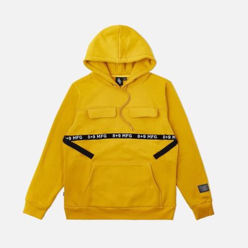 Strapped Up Skinny Fleece Hoodie Mustard