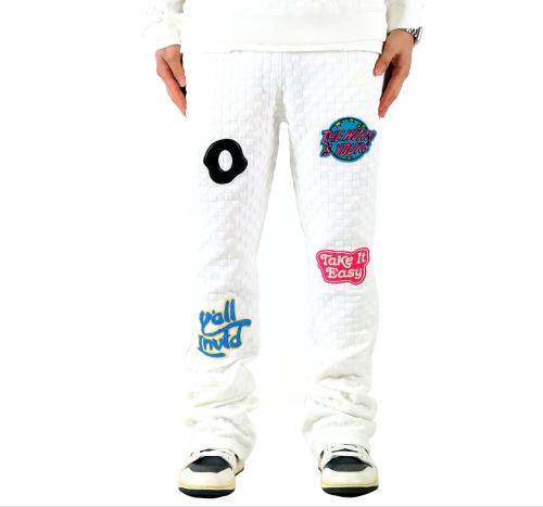 BLANCO Waffle square pattern Skinny Stacked Pants