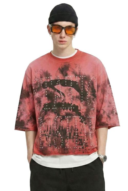 VELTARO Washed 100% Cotton S/N Jersey 3/4 Sleeve Tee