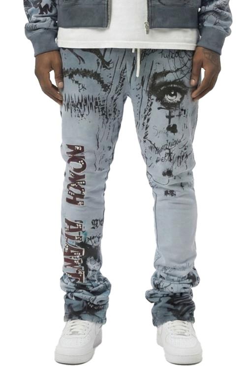 HARRIET Washed French Terry Stacked Jogger Pants