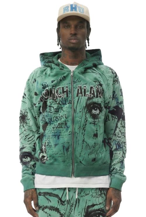 STEINER French Terry Long Sleeve Crop Top Full Zip Hoodie