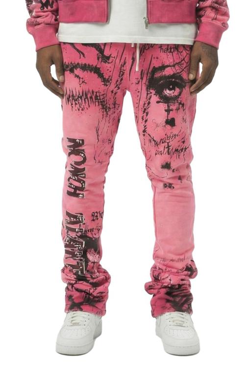 HARVEY Washed French Terry Stacked Jogger Pants