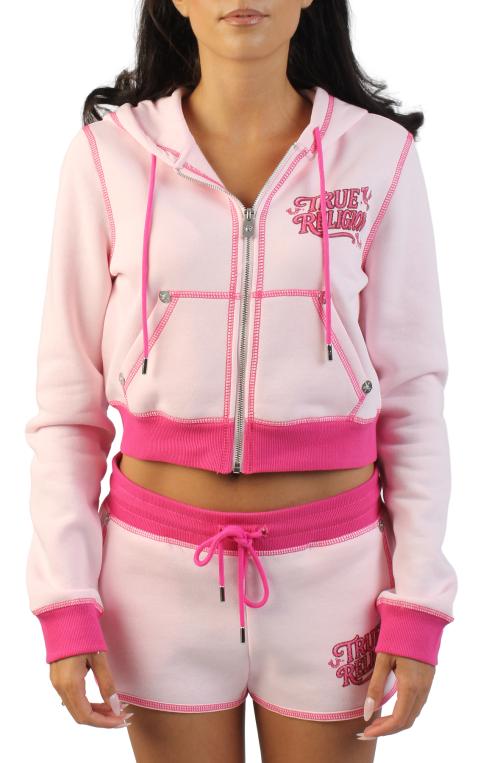 Airbrush Crush Full-Zip Cropped Hoodie