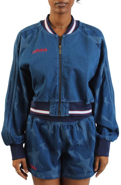 Demin Varsity Bomber Jacket