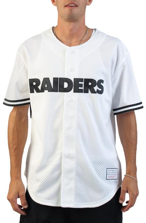 NFL Las Vegas Raiders Monochrome Mesh Full-Button Baseball Jersey