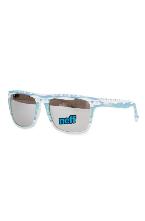 The Chip Aztec Print Shades in White and Ice Blue
