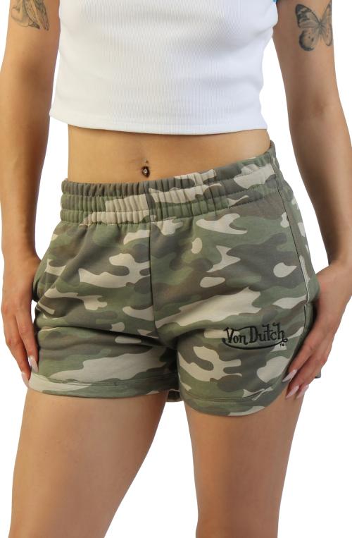 Camo Rhinestone Logo Shorts