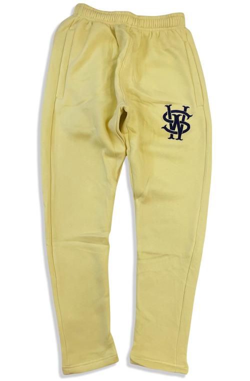Stay Winning Yellow Open End Embroidered Sweats