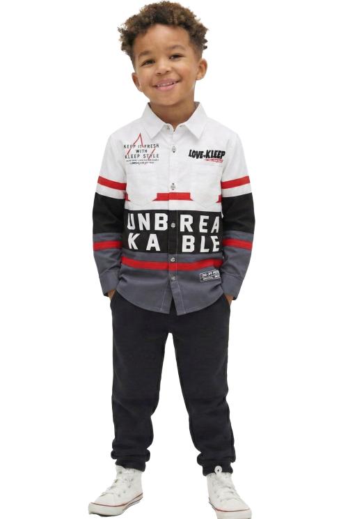 DOVE Kid's Premium Twill Shirt With Multi Color Cut-blocks
