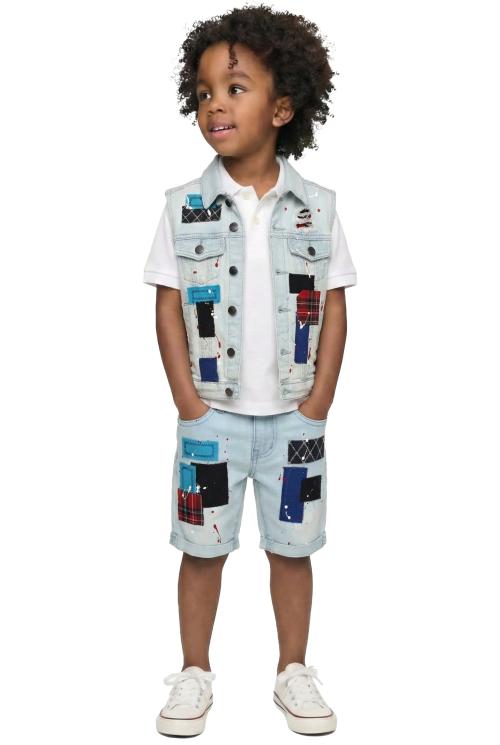 Blush Kid's Premium Washed Denim Vest Jacket only
