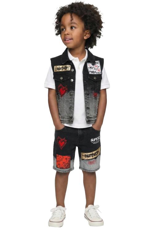 Sedona Kid's Premium Washed Denim Vest Jacket only