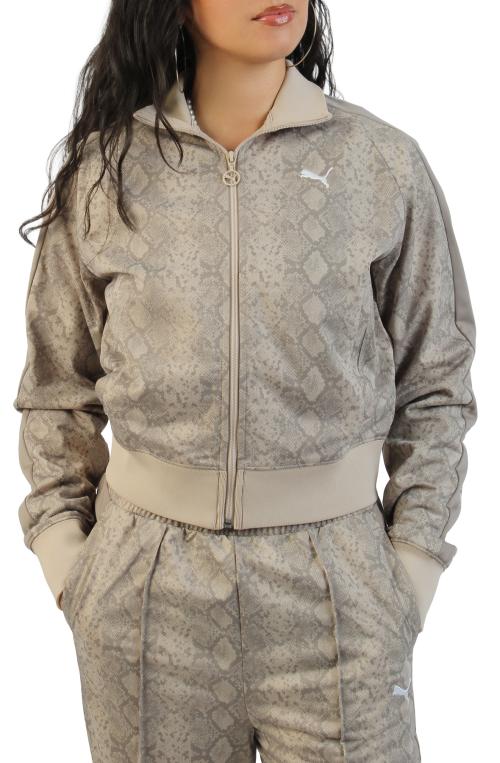 T7 Snake Print Short Track Jacket