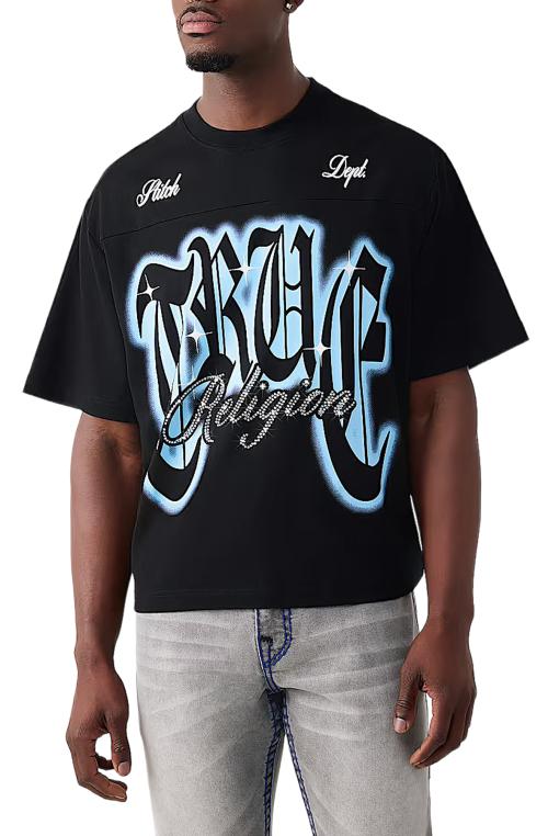 Rhinestone Logo Heavyweight Boxy T-Shirt
