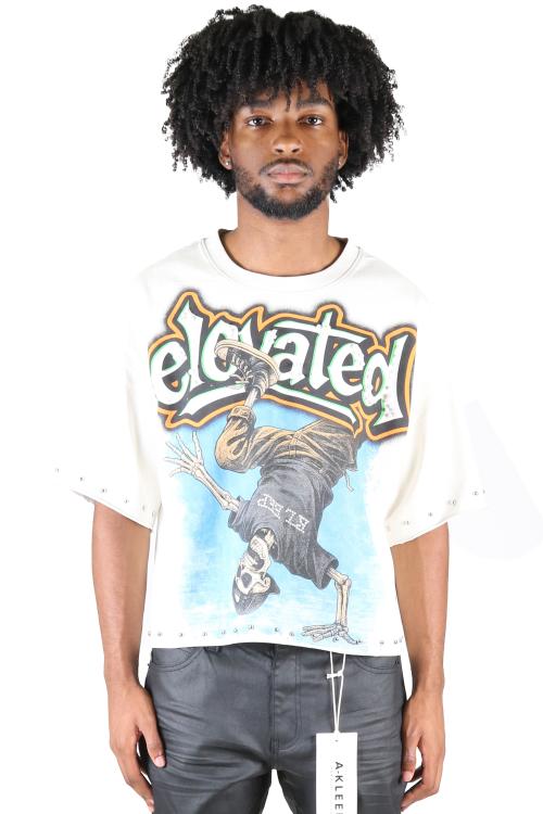 ALAN S/N Jersey 3/4 Sleeve Crop Top Tee