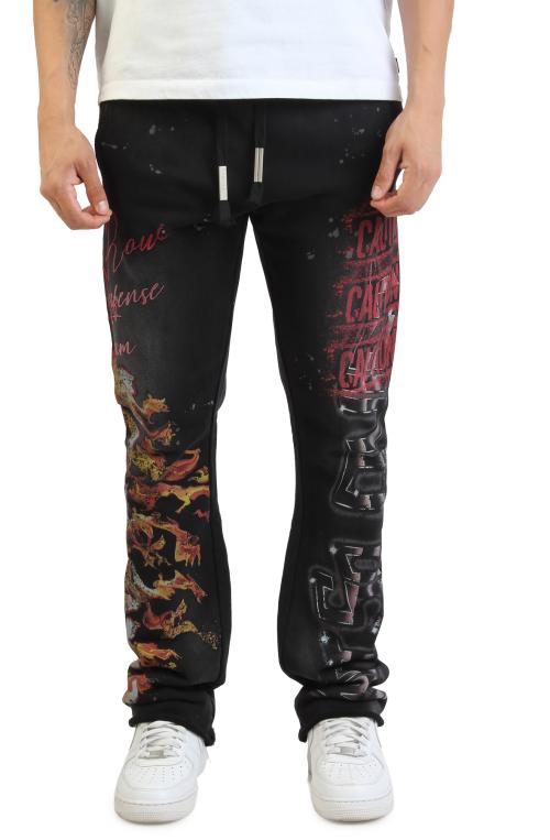 Caution Not So Quiet Stacked Sweatpant