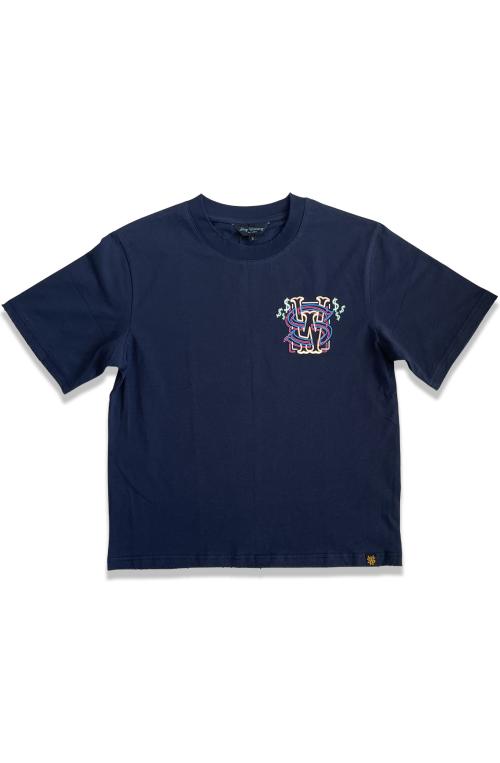 Stay Winning Navy Distressed Westside Neon Tee