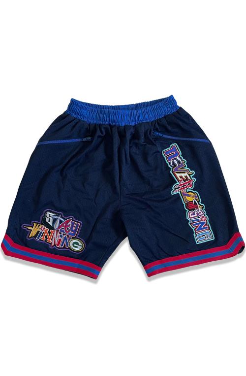 Stay Winning Navy Sports Logos Mesh Shorts