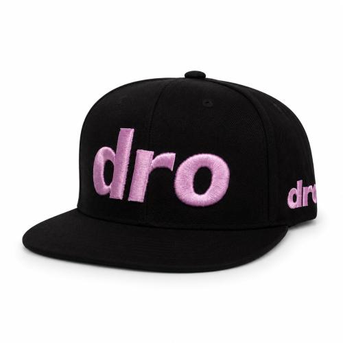 DRO Black Snapback - Pastel Purple Logo