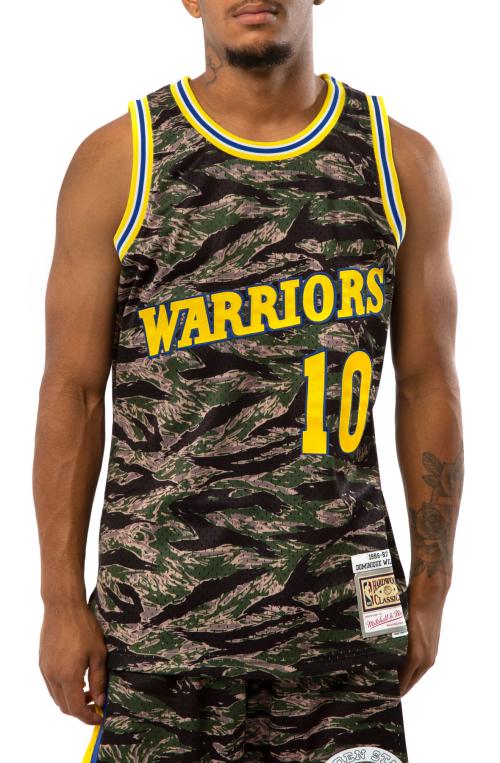 Golden State Warriors Tim Hardaway 1986-87 Tiger Camo Swingman Jersey