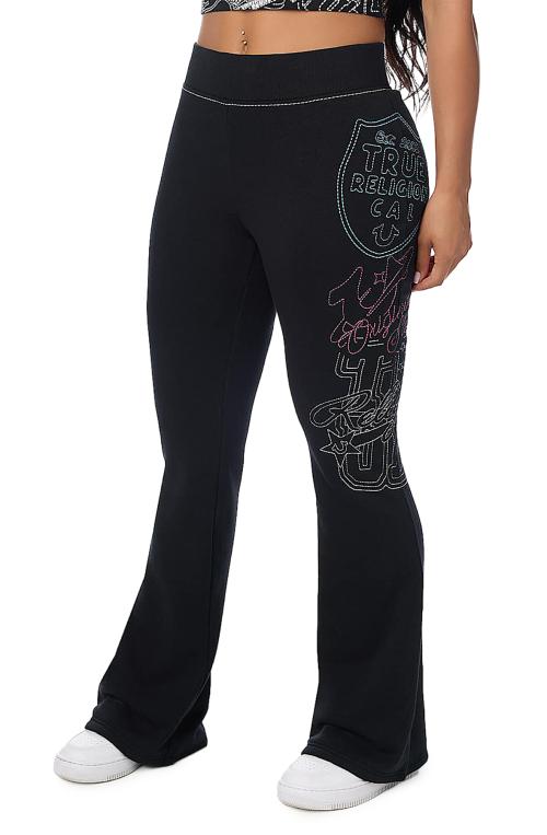 Big T Embroidered Mid Rise Bootcut Sweatpant