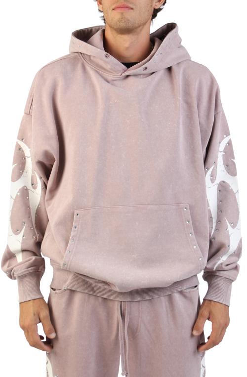 Tribal Pattern Stone Pullover Hoodie