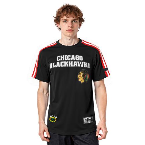 NHL CHICAGO BLACKHAWKS CLASSIC MESH  STRIPED TEE