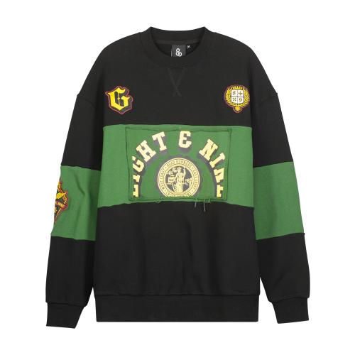 Varsity Black Crew Neck Sweatshirt